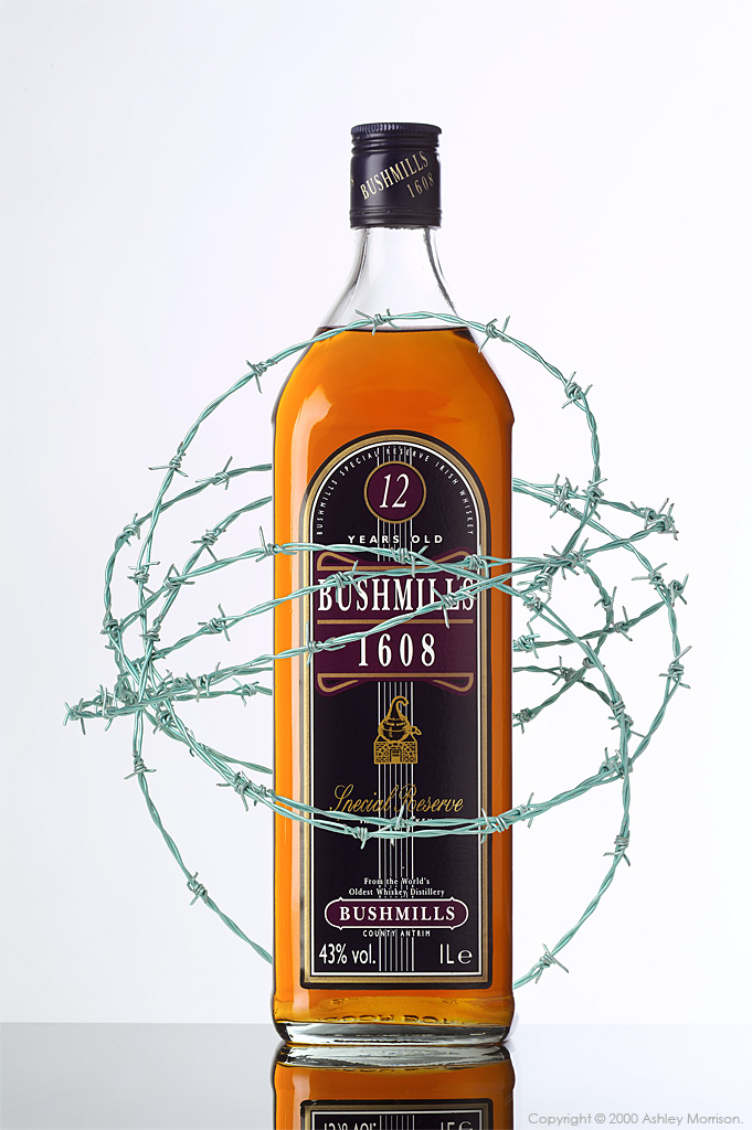 12 year old Bushmills 1608 Special Reserve whiskey bottle.