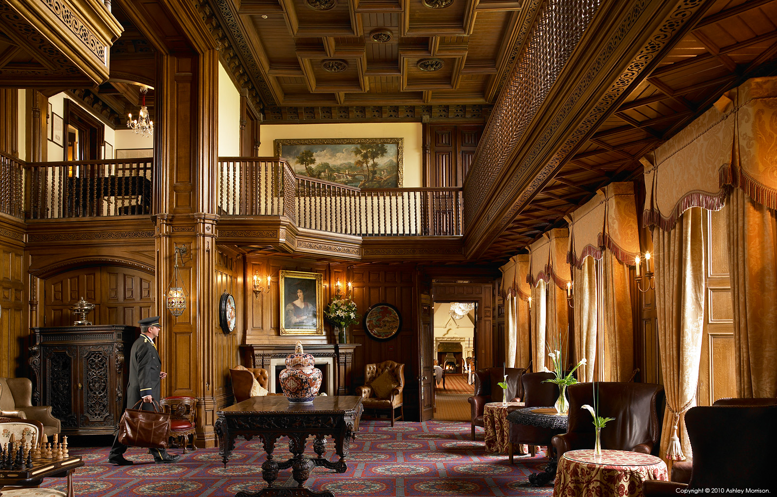 The Oak Hall at Ashford Castle located near to village of Cong in County Mayo.